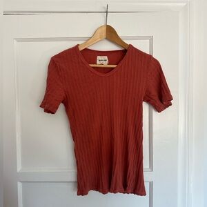 Rudy Jude Pointelle Tee in rust NWOT